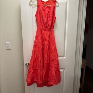 Elegant Red Back Cut Out Sleeveless Dress
